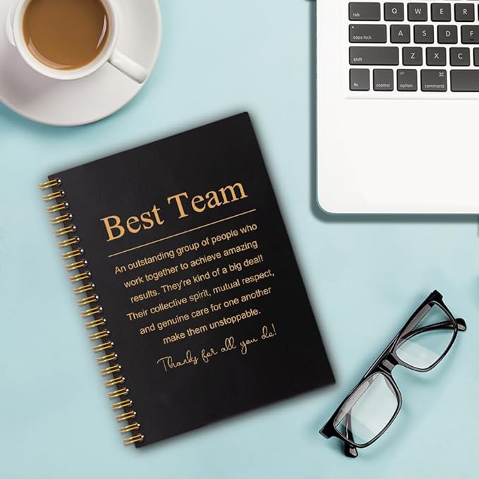 Best Team 160 Blank Pages Spiral Notebook, Team Appreciation Gifts, Employee Thank You Gifts, Teamwork Gifts for Staff, Team Notebooks for Employees, Team Member Gifts for Coworkers E