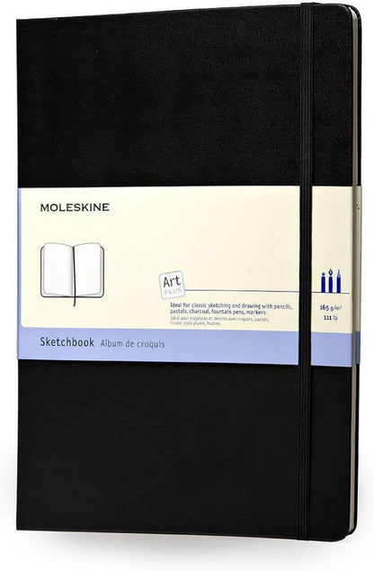 Moleskine Art Sketchbook, Hard Cover, A4 (8.25" x 11.75") Plain/Blank, Black, 96 Pages