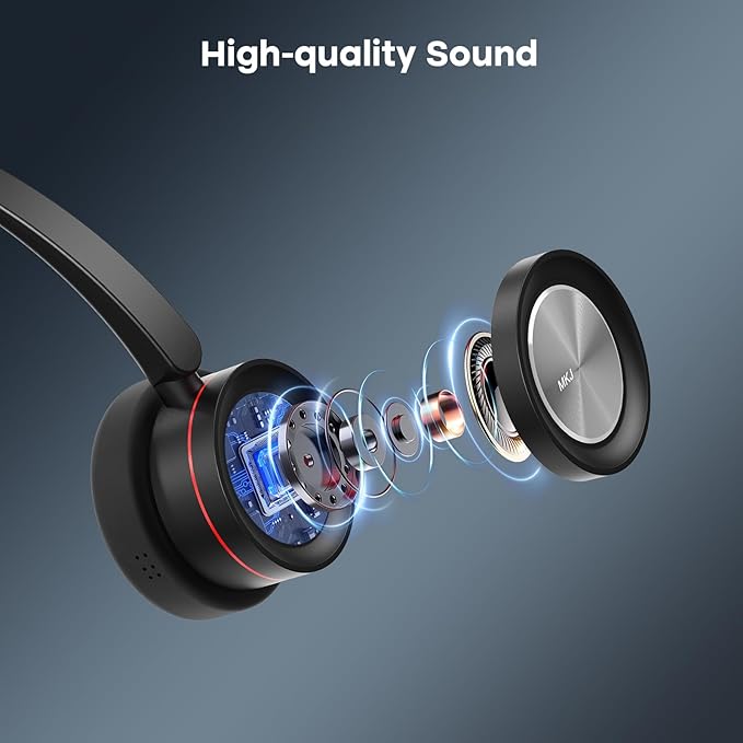 MKJ 2.5mm Telephone Headset with Microphone Noise Cancelling Wired Headphone for Call Center Office Phone Cisco SPA 303 508G Panasonic KX-TG9581 KX-TGFA30 KX-TG9541 KX-TGF380M Uniden Vtech