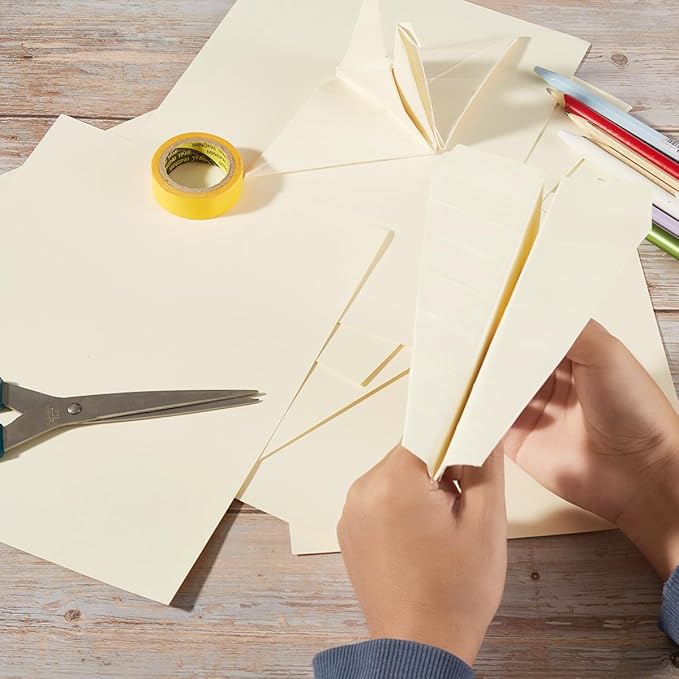 Wishop 20 Sheets Colored Thick Paper Cardstock Blank for DIY Crafts Cards Making, Invitations, Scrapbook Supplies (Cream, 8.5 x 11 inches)