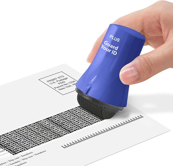 Wide Advanced Identity Security Roller, Fast, and Easy to use Without Shredding for Privacy and Identity Theft Protection by Guard Your ID, As Seen on TV (Wide 3-Pack, Blue)