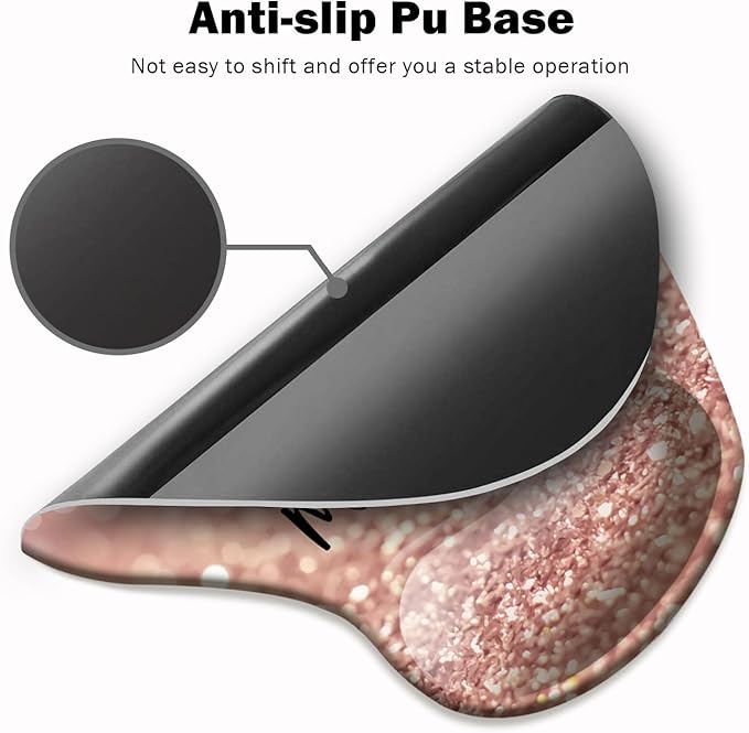 DOOKE Ergonomic Mouse Pad with Wrist Support and Coaster,Mouse Pads with Non-Slip PU Base for Home Office Working Studying Easy Typing & Pain Relief Stay Positive