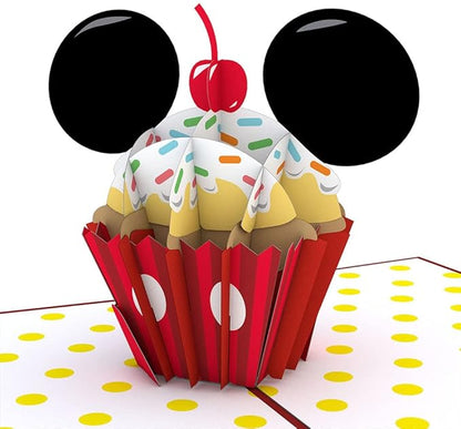 Lovepop Happy Birthday Pop-Up Card for Her and Him- 3D Disney Birthday Greeting Cards for Boys, Girls, Men, Women - Mickey Mouse - 5" x 7" Mickey Cupcake Card - Blank Note Card & Envelope Included