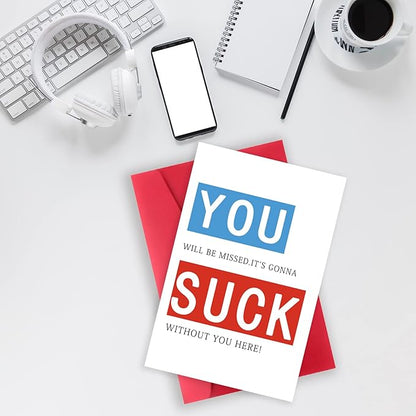 Sarcasm Leaving Definition Card for Work Bestie Friend, Rude Farewell Gifts for Coworkers, Naughty Going Away Gifts for Women Men, Funny Goodbye Cards for Him Her