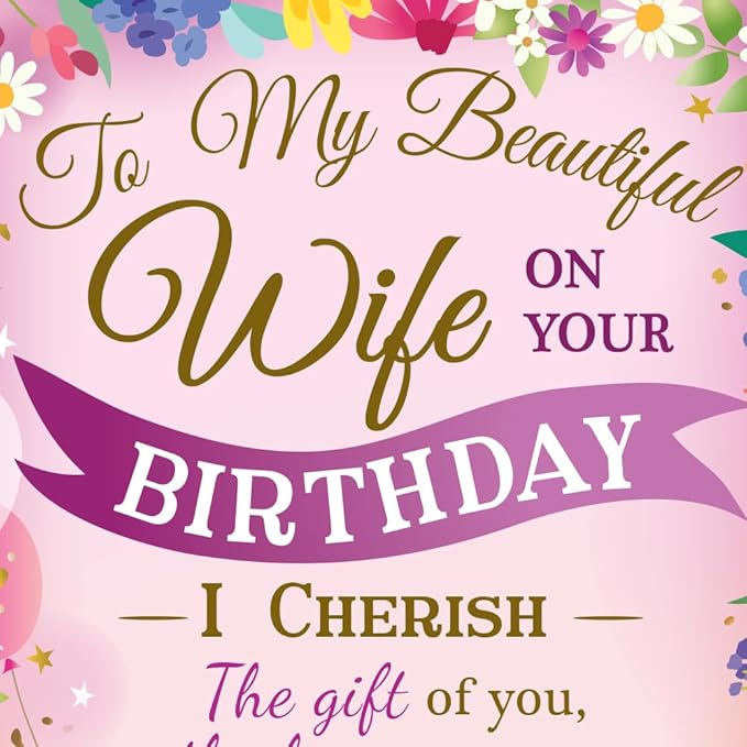 Prime Greetings Religious Birthday Card For Wife, Made in America, Eco-Friendly, Thick Card Stock with Premium Envelope 5in x 7.75in, Packaged in Protective Mailer