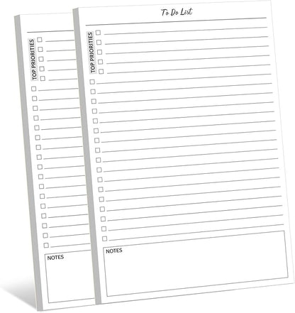 TO DO List Notepad, Note Pads 2 Pack, 8.3” X 5.7”52 Sheets TO DO List Notebook, Do List Notepad with checklist, Top priority, Note, Regular To Do Section for Planner & Organizer, Notepads for Work