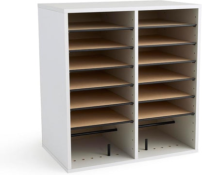Safco Wooden Paper and Mail Organizer for Home Office and Classroom, Adjustable Shelves and Stackable