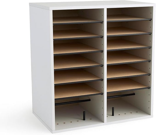 Safco Wooden Paper and Mail Organizer for Home Office and Classroom, Adjustable Shelves and Stackable