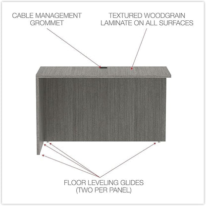 Alera ALEVA354824GY 47.25 in. x 23.63 in. x 29.5 in. Valencia Series Reversible Return/Bridge Shell - Gray