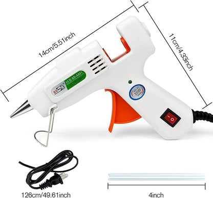 Mini hot glue gun Kit with 30 Glue Sticks, Hot Melt, High Temp for School Crafts DIY Arts and Quick Home Repairs (Orange Glue Gun)