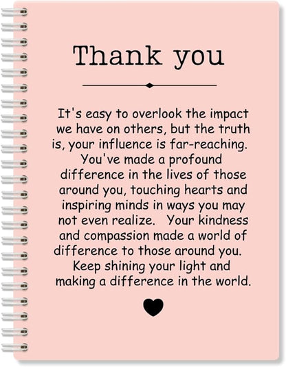 Thank You Pink Hardcover 160 Pages Spiral Notebooks, Funny Thank You Gifts for Women Men Coworkers Leader Mentor, Appreciation Gifts for Employees, Thanksgiving Gifts for Colleagues Leaders