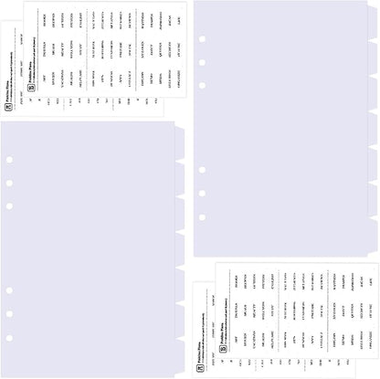DY.2ten White Binder Dividers for 6-Holes Ring Binder, 1/7 Cut Tabs, A5 Size, Sturdy Plastic Dividers with 7 Tabs for School Office Home, 2 Sets, 14 Dividers, 2 Tab Stickers.