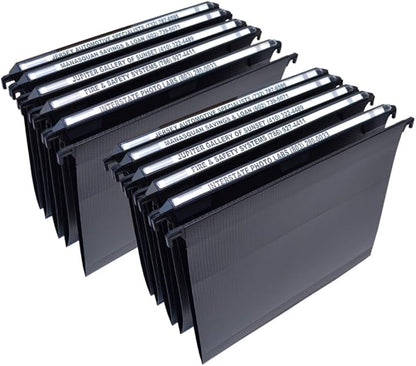 Ultimate Office MagniFile Hanging File Folders V Base Letter Size with 11 inch Magnified Indexes That Double The Size of Your File Titles to Find Files Fast. (Set of 10 Black)