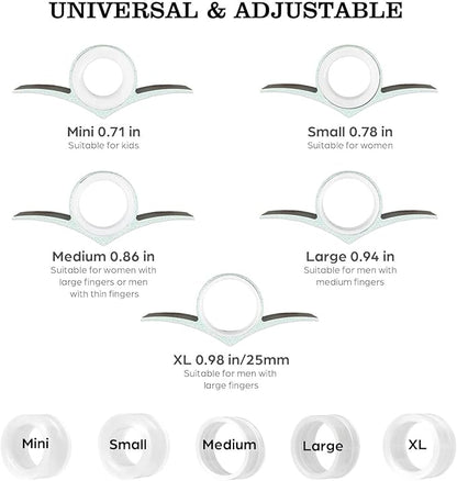 Thumb Book Page Holder Gifts for Book Lovers, Ultralight Metal Book Reading Holders Accessories with 5 Assorted Size Silicone Rings for Keep Book Open Women Reader Bookish Teachers Spreader Bookmark