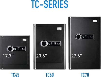 Tenamic Deluxe Biometric Fingerprint Safe Box Smart Touch Screen Fireproof Safe for Home Office Hotel 2.16 Cubic Feet