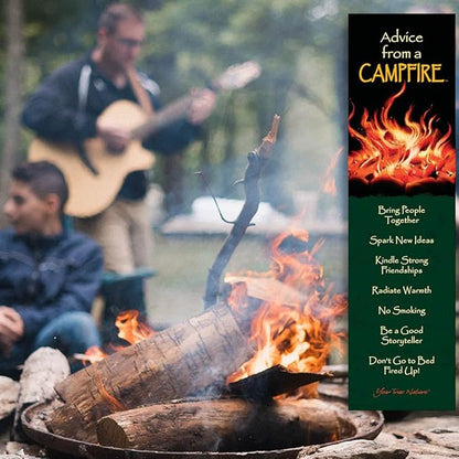 Advice from Nature 3 Bookmark Manly Set, Laminated with Glossy Finish, Printed on Recycled Paper - Campfire, Trout, River (AMBM-MAN)