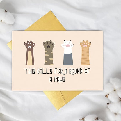 Supoeguk Funny Graduation Card for Friends, Cute Paws Congratulations Card for Him Her, Lovely Proud of You Card, New Job Card