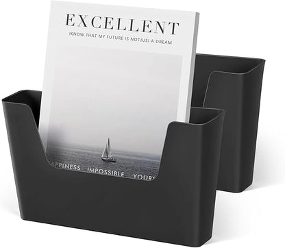 YOHOM No Drilling File Holders (Matte Black 2)