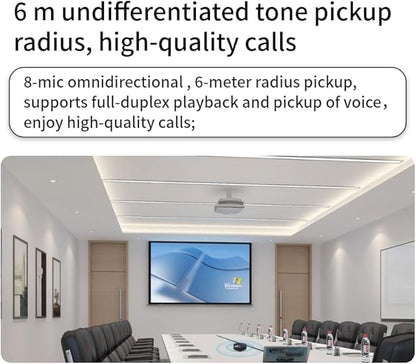 BMC10 Speakerphone • Conference Speaker with Microphone • 360°Voice Pickup • 5 POE Cascades • Advanced Noise Reduction • USB-C Plug & Play • Compatible with Zoom,MS Team,Skype