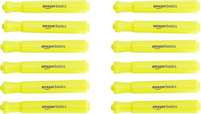 Amazon Basics Yellow Highlighters 12 Pack, Chisel Tip, Office and School Supplies