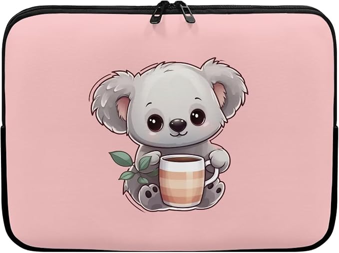 Cute Koala Laptop Protective Sleeve for Girls 13 inch Computer Sleeve Bag Zippered Pouches Lap Top Case Suitable for Daily Use Travel School Office Multiple & Neatly Organizers