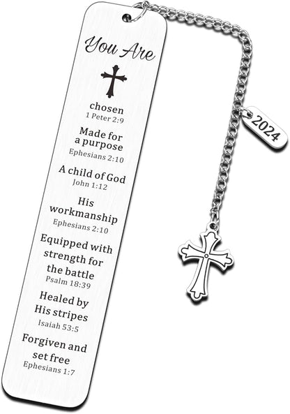 Faith Based Gifts Cross Bookmark for Men Women First Communion Gifts for Girls Boys Baptism Gifts Bible Verse Bookmark Bible Accessories Christian Church Gifts in Bulk 2024 Graduation Gifts
