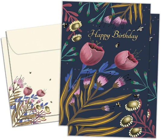 Tree-Free Greetings - Birthday Cards - Artful Designs - 2 Cards + Matching Envelopes - Made in USA - 100% Recycled Paper - 5 x 7 - Beauty and Grace (GT65278)