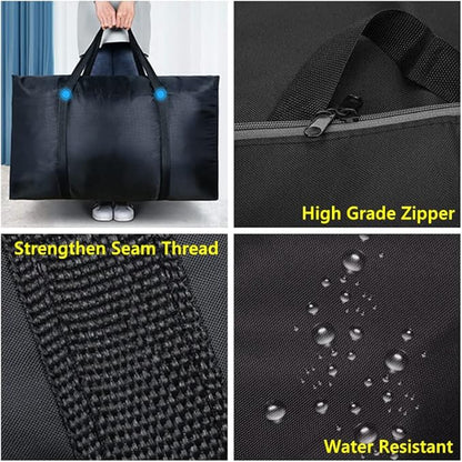 Extra Large Storage Bag for Moving 2 PCS Travel Bag Waterproof Large Moving Bag with Double Zippers and Reinforced Handles Large Capacity Duffle Bag for Moving Traveling Home Storage Packing