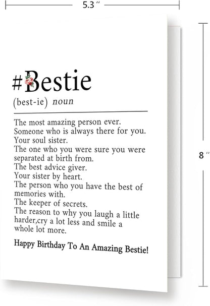 Funny Birthday Card for Women Sister, Happy Bday Gifts for Bestie, Bestie Birthday Card, Friendship Birthday Card, Best Friend Birthday Card