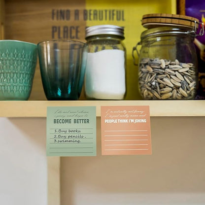 Post it Notes 3x3 Cute and Aesthetic Sticky Notes Planner Notepad - 450 Sheets - Desk Accessories for School, Office, and Home - Ideal Gifts for Teachers, Women, and Coworkers (Sayings Line)