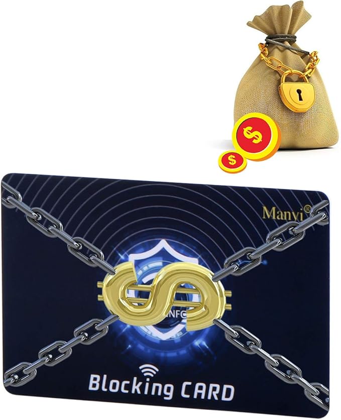 5Pcs RFID Blocking Card, Protection Entire Wallet and Purse Shield, Contactless NFC Bank Debit Credit Card Protector Blocker (Blue)