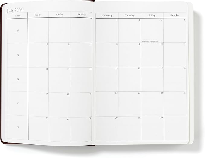 Wykeham's Executive 2026 Daily Journal Planner – US Public Holidays & Format – Customization Available (Conker, 8.5"×5.5")