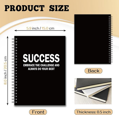 YAZMEEN Success Definition Blank Spiral Notebook（160 Pages） Embrace The Challenge and Always Do Your Best Hardcover Sketchbook Funny Inspirational Notebook Gifts for Colleague Boss Leader Supervisor