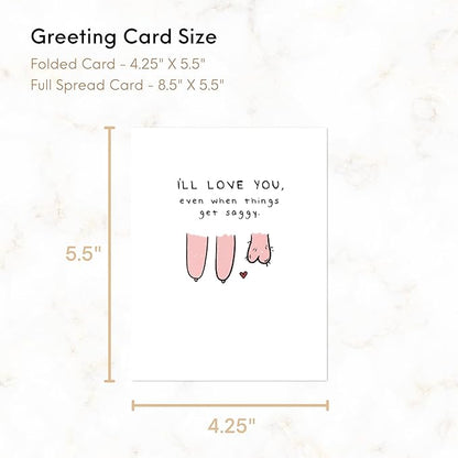 ALY LOU Naughty Anniversary Card for Boyfriend Husband, Funny Birthday Card for Him Her, Sarcastic Adult Card for Wife Girlfriend, Dirty Greeting Card (I'll Love You Even When Things Get Saggy)