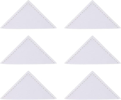 uxcell 6Pcs Leather Square Bookmarks, Corner Bookmarks Book Marks Page Markers Cute Page Clip for Men Women Teacher Reader Book Lover Writers (White)
