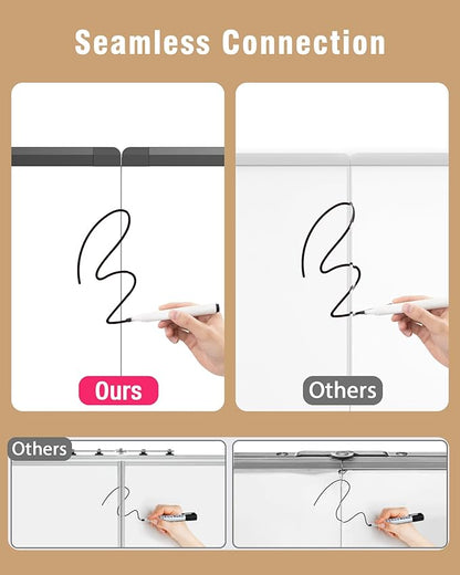 60"X 40" Large Magnetic Dry Erase Whiteboard, Wall Hanging Board with 4 Dry Erase Markers & 1 Dry Erasers & 6 Magnets, Aluminum Frame Black