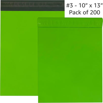 Colored Poly Mailers Pack of: (Green, 10" x 13" pack of 200) Be creative with your packaging with Colored mailers