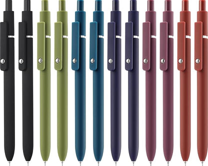 LINFANC Gel Pens, 12 Pcs 0.5mm Quick Dry Black Ink Pens Fine Point Smooth Writing Pens for Journaling Aesthetic Pens Retractable Gel Pens School Supplies Black Pens Gel Ink Pen Office Supplies