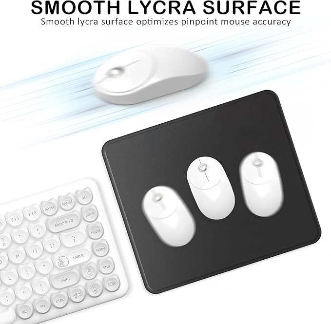 eulps Mouse Pad with Stitched Edge, Multiple Patterns Computer Mouse Pads with Non-Slip Rubber Base, Washable Cloth Mousepad, for Gaming, Laptop, PC (Graphite)