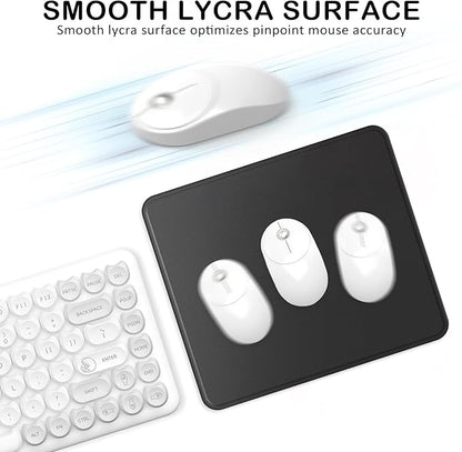 eulps Mouse Pad with Stitched Edge, Multiple Patterns Computer Mouse Pads with Non-Slip Rubber Base, Washable Cloth Mousepad, for Gaming, Laptop, PC (Graphite)