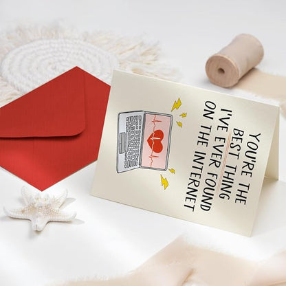 Funny Valentines Day Card for Husband,Boyfriend,men,Him,Internet Dating Birthday Card Gift, Happy Anniversary Decorations