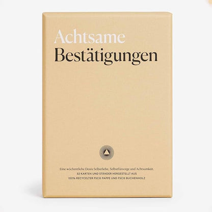 Intelligent Change German Mindful Affirmation Cards, Daily Words of Encouragement Cards, Self Affirmation Inspirational Gifts, Self Care Box of Positive Affirmations, Display Stand, Deck of 52