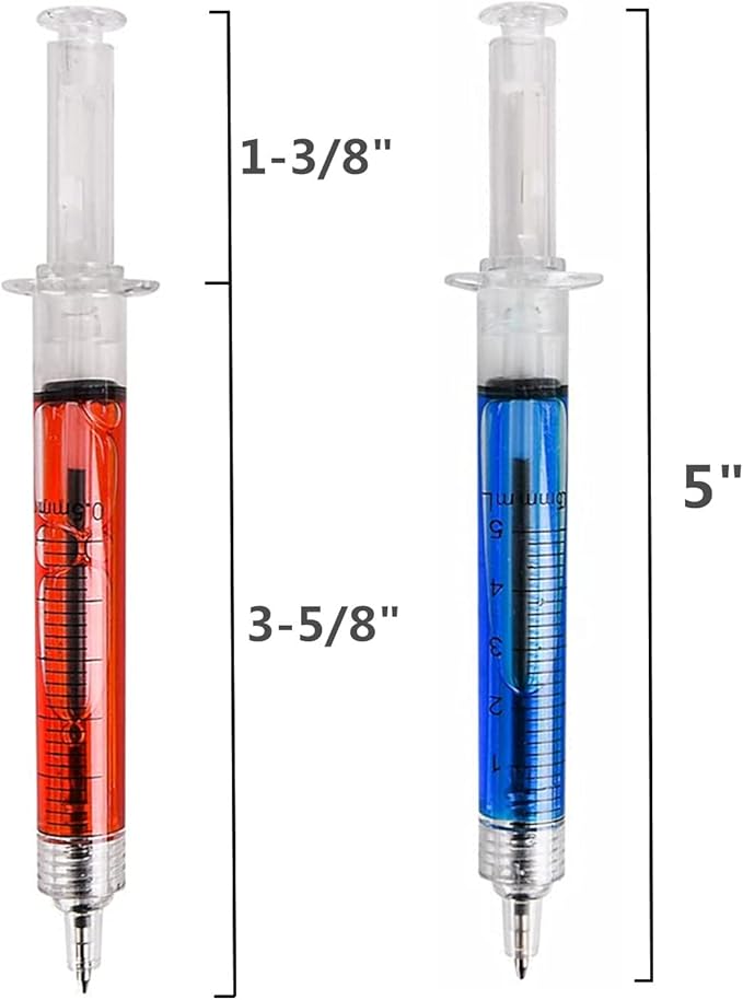 40PCS Syringe Ballpoint Pen Assorted Colors Syringe Shape Pen Novelty Pen for Nurses,Imaginary Doctor Play,Nursing Student Party Favor Gifts
