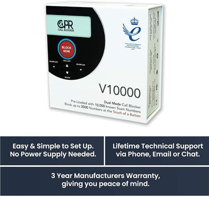 CPR V10000 – Whitelist Call Blocker. Landline Phone Call Blocker. Dual Mode Protection. Pre-Loaded with 10,000 Known Robocall Scam Numbers - Join Our Mission to Create a spam Free Community