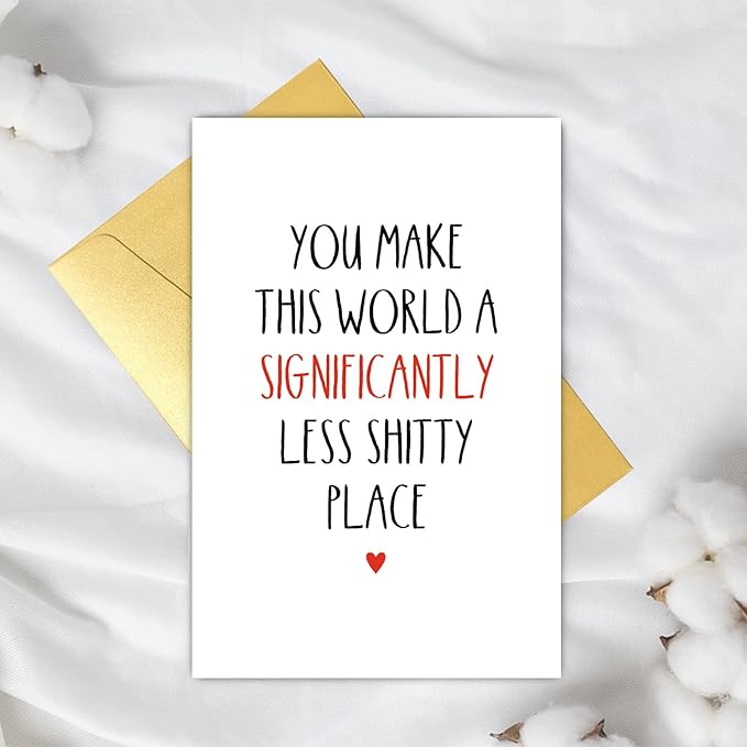 Supoeguk Funny Birthday Card for Best Friend, Bestie Birthday Card, Thank You Card for Him Her, Thinking of You Card, You Make The World Better