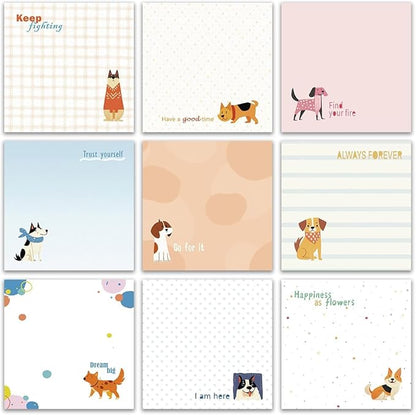 Post it Notes 3x3 Cute and Aesthetic Sticky Notes Planner Notepad - 450 Sheets - Desk Accessories for School, Office, and Home - Ideal Gifts for Teachers, Women, and Coworkers (Dog)