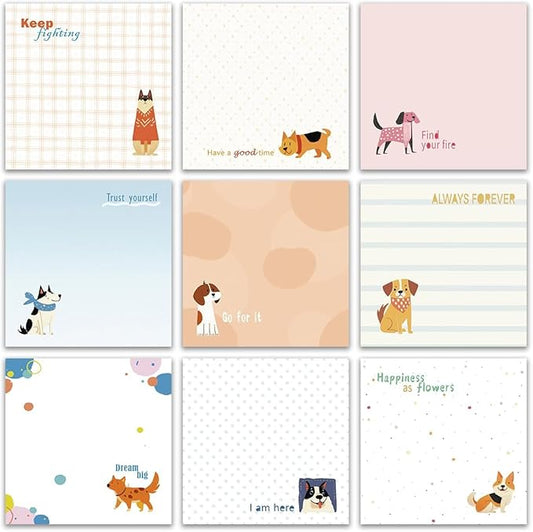 Post it Notes 3x3 Cute and Aesthetic Sticky Notes Planner Notepad - 450 Sheets - Desk Accessories for School, Office, and Home - Ideal Gifts for Teachers, Women, and Coworkers (Dog)