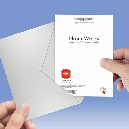 NobleWorks - 1 Funny Retro Birthday Card with Envelope - Hilarious Vintage Humor, Grown-Up Birthday Greeting - Drunk Sheep C7260BDG