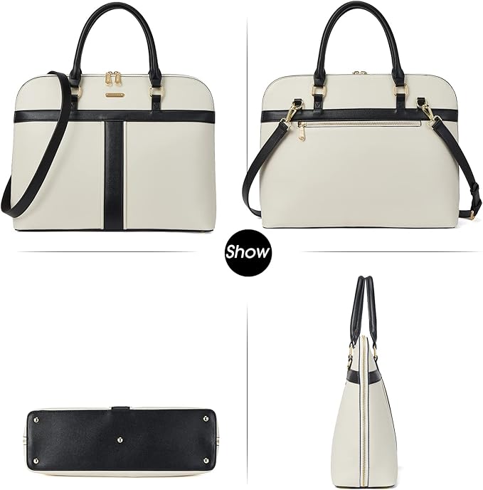 Telena Laptop Tote Bag for Women, 15.6 Inch Shoulder Tote Bag Leather Briefcase for Women, Large Capacity Handbag Bags