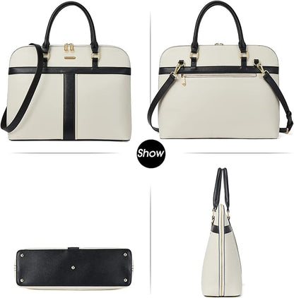 Telena Laptop Tote Bag for Women, 15.6 Inch Shoulder Tote Bag Leather Briefcase for Women, Large Capacity Handbag Bags